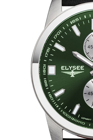 Reloj de cuarzo de piel - Cronógrafo - Negro y plateado