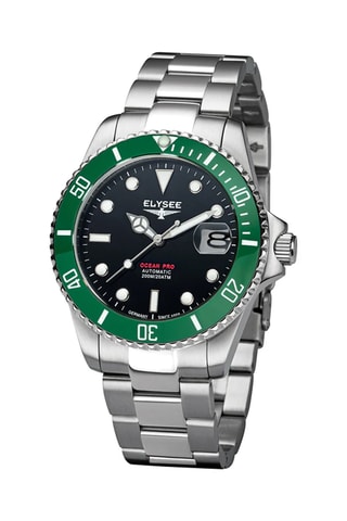 Reloj automático de acero - Plateado y verde