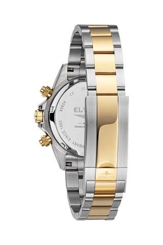 Reloj de cuarzo de acero - Taquímetro - Plateado y dorado