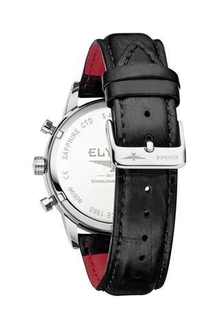 Reloj automático de piel - Negro y plateado