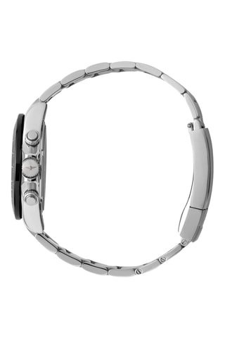 Reloj de cuarzo de acero - Taquímetro - Plateado y negro