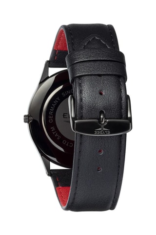 Reloj de cuarzo de piel - Negro