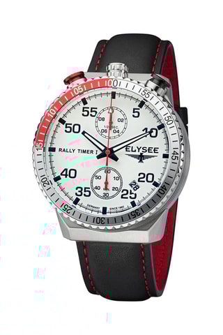 Reloj de cuarzo de piel - Cronómetro - Negro y plateado