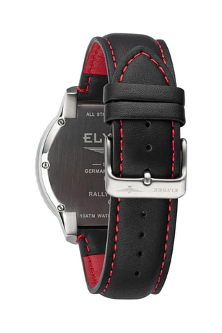 Reloj de cuarzo de piel - Cronómetro - Negro y plateado