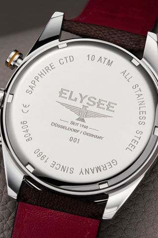 Reloj de cuarzo de tela - Taquímetro - Marrón y plateado