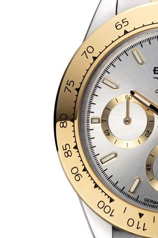 Reloj de cuarzo de acero - Taquímetro - Plateado y dorado