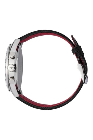 Reloj de cuarzo de tela - Taquímetro - Negro y plateado