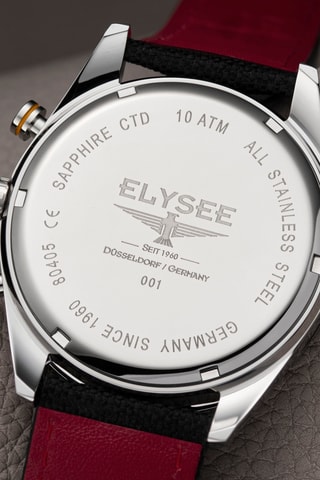 Reloj de cuarzo de tela - Taquímetro - Negro y plateado