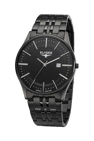 Reloj de cuarzo de acero - Negro