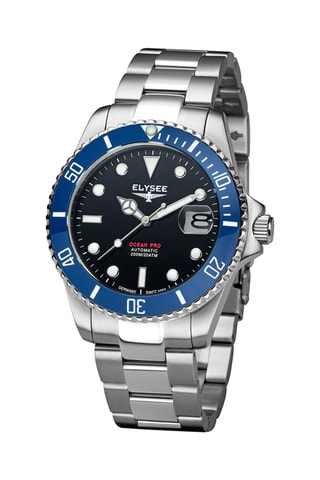 Reloj automático de acero - Plateado y azul