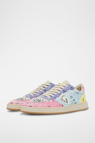 Sapatilhas em couro de cabra - Branco e rosa