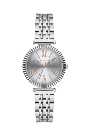 Stalen Quartz Horloge - Zilverkleurig - Victoria Walls