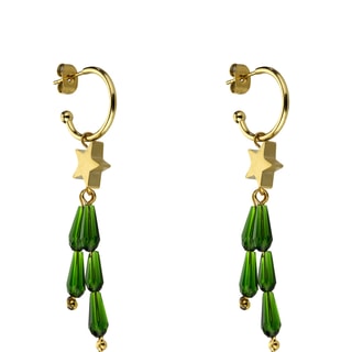 Oorbellen June - Roestvrij Staal & Kristal