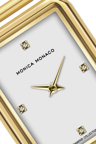 Stalen Quartz Horloge met Diamant - Goudkleurig en Zilverkleurig