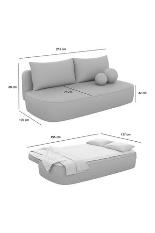 Canapé convertible Baldo - Gris foncé