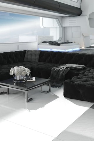 Canapé d'angle droit panoramique Venus Noir