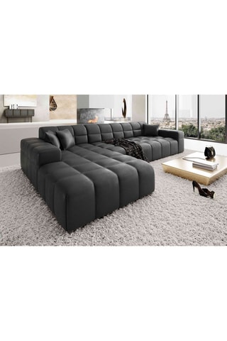 Canapé d'angle gauche Cardano Noir