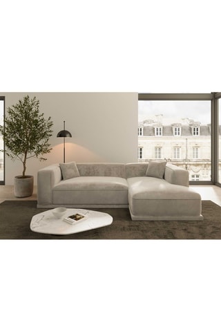 Canapé d'angle droit Duno Beige foncé