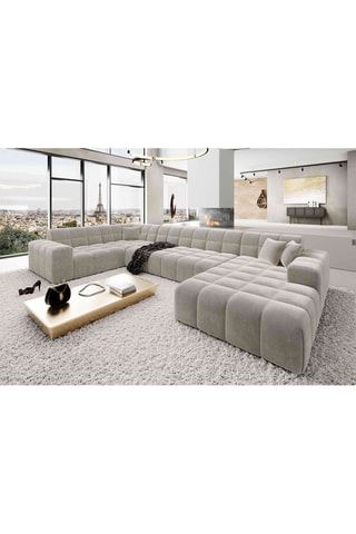 Canapé d'angle gauche panoramique Cardano Sable