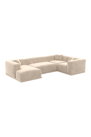 Canapé d'angle droit panoramique Duno Crème