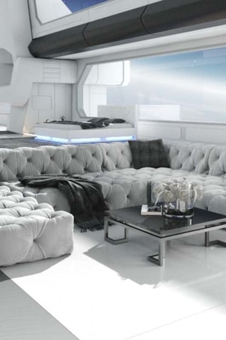 Canapé d'angle droit panoramique Volt - Gris clair