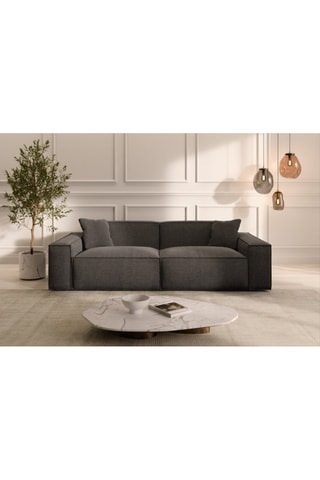 Canapé Lionel - Anthracite - 3 places - En tissu structurel