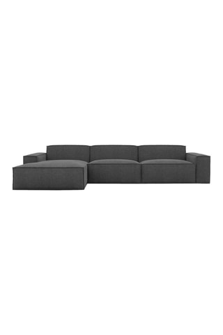 Canapé d’angle gauche Lionel - Anthracite - 5 places - En tissu structurel