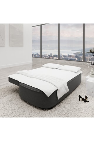 Canapé convertible Baldo - Anthracite - 2 places - En tissu structuré