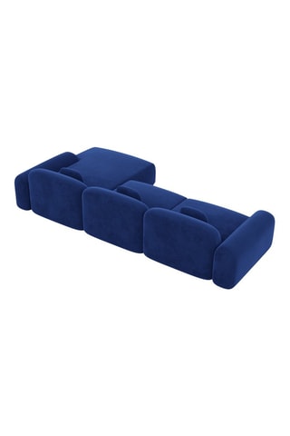 Canapé d'angle droit Labucca - Bleu cobalt - 5 places - En tissu velours