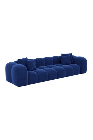 Canapé Nuvola - Bleu foncé - 4 places - Tissu toucher velours