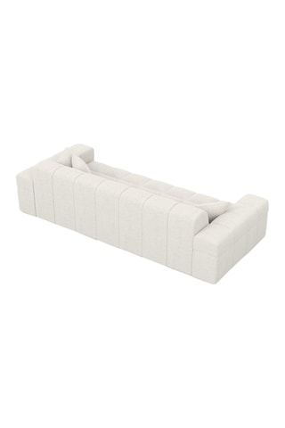 Canapé droit Cardano - Blanc - 3 places - Tissu bouclette