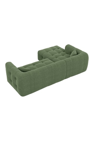 Canapé d'angle gauche Baloo - Vert - Tissu structuré - 5 places