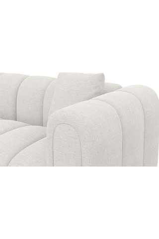 Canapé d'angle droit Luma - Blanc - 5 places - Tissu structuré