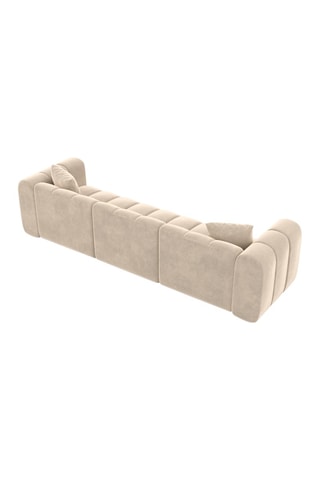 Canapé droit Luma - Crème - 3 places - Tissu velours