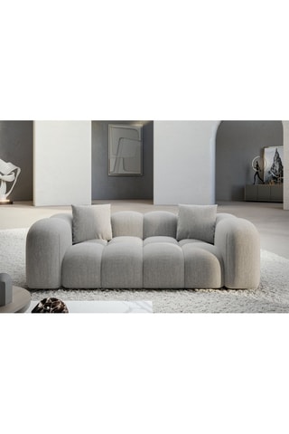 Canapé Nuvola - Gris clair - 2 places - Tissu structuré