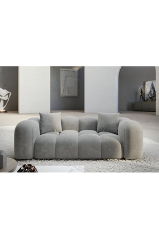 Canapé Nuvola - Gris clair - 2 places - Tissu toucher velours