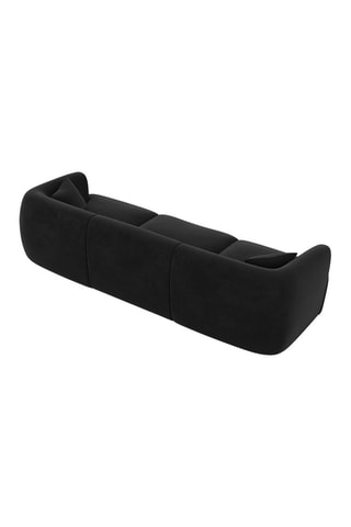 Canapé Ozura - Noir - 3 places - Tissu toucher velours