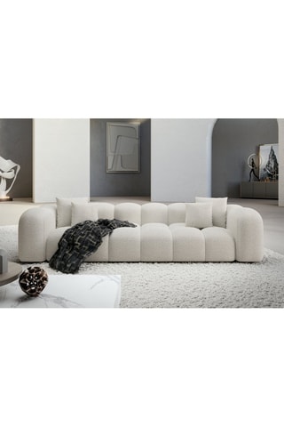 Canapé Nuvola - Blanc - 4 places - Tissu bouclette