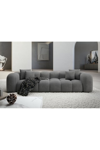 Canapé Nuvola - Gris foncé - 4 places - Tissu toucher velours
