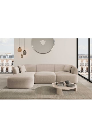 Canapé d'angle gauche Form Ozura - Beige - 5 places - Tissu structuré