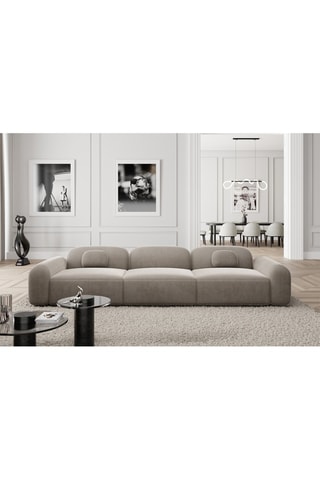 Canapé Labucca - Beige foncé - 4 places - Toucher velours