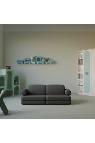 Canapé modulable Neala - Anthracite - 4 places - En polyester