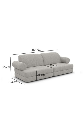 Canapé modulable Neala - Anthracite - 4 places - En polyester