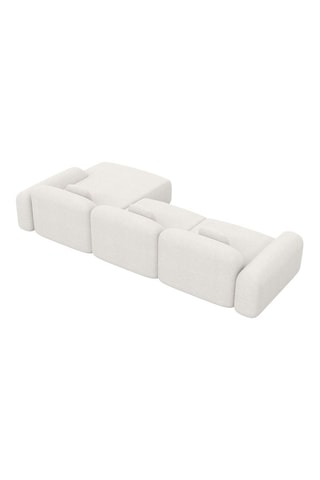 Canapé d’angle droit Labucca - Gris - 5 places - En polyester