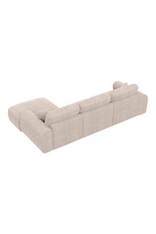 Canapé d’angle droit Dion - Beige - 5 places - En polyester