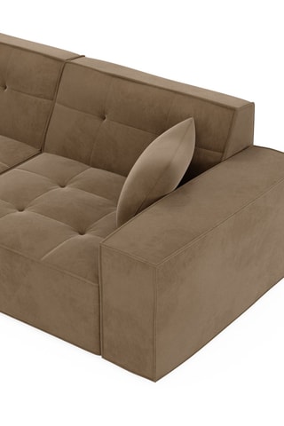 Canapé Atlantis - Marron - 2 places - En tissu velours