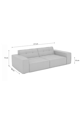 Canapé Atlantis - Marron - 2 places - En tissu velours