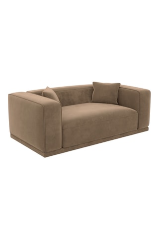 Canapé Duno - Marron - 2 places - En tissu velours