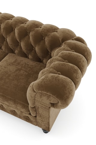 Canapé Laurene - Marron - 3 places - En tissu velours