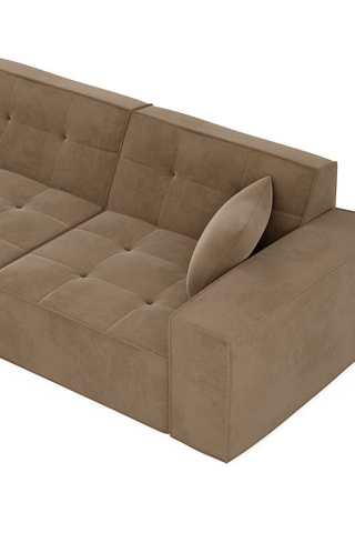 Canapé Atlantis - Marron - 3 places - En tissu velours